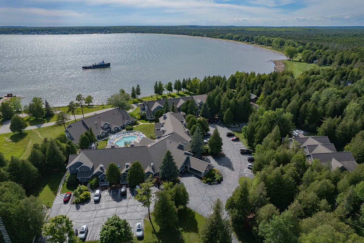 Baileys Harbor and Lake Michigan from above